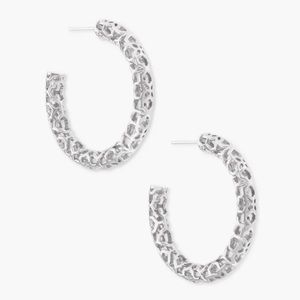 Kendra Scott silver Filigree hoops.